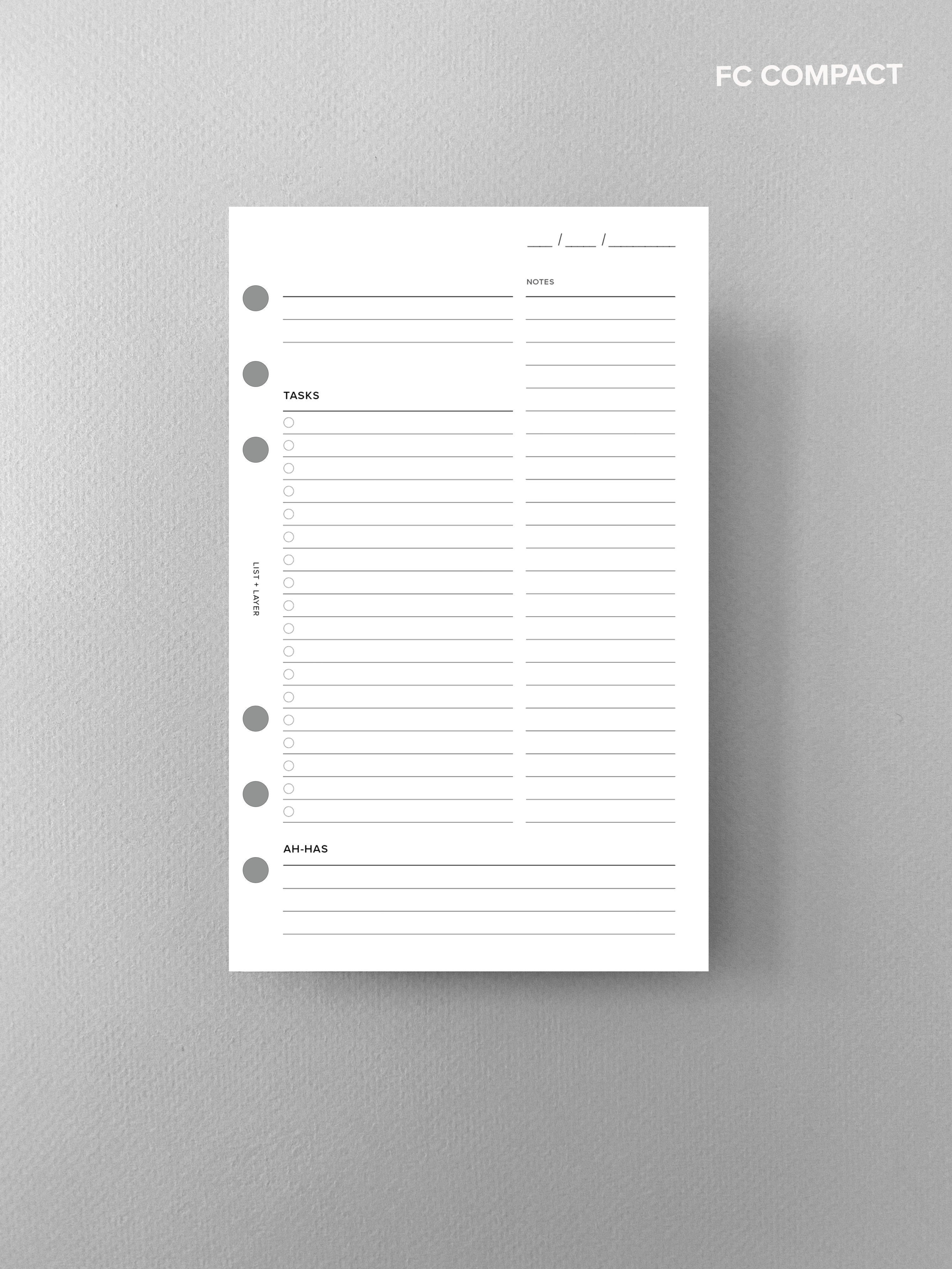 Daily Planner Insert Undated